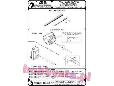 M3 Lee (Późna Produkcja) - Lufy Uzbrojenia - 75mm M2 L/40 (Długa - image 4