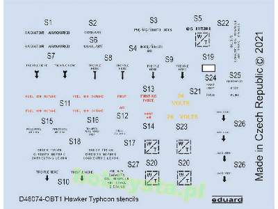 Hawker Typhoon stencils 1/48 - image 1