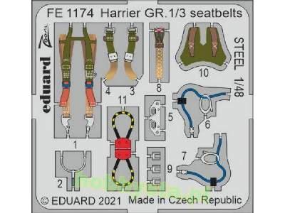 Harrier GR.1/3 seatbelts STEEL 1/48 - Kinetic - image 1