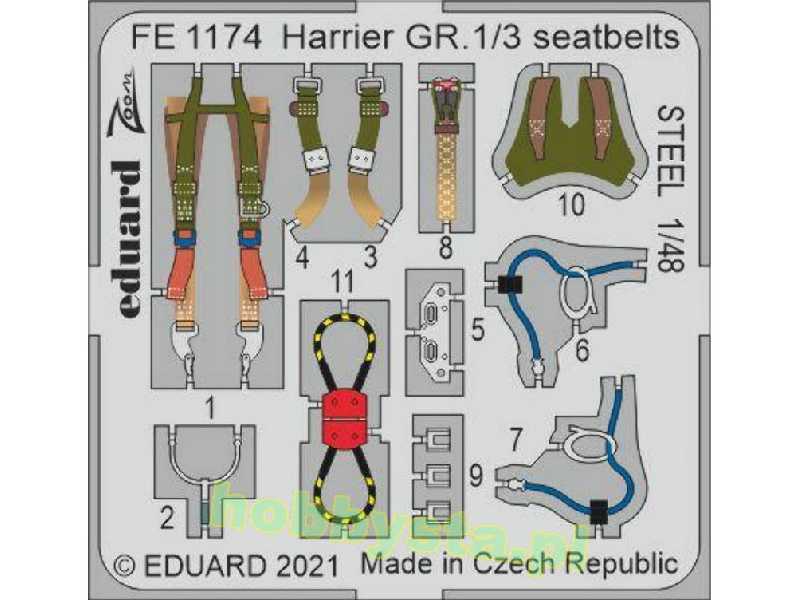 Harrier GR.1/3 seatbelts STEEL 1/48 - Kinetic - image 1