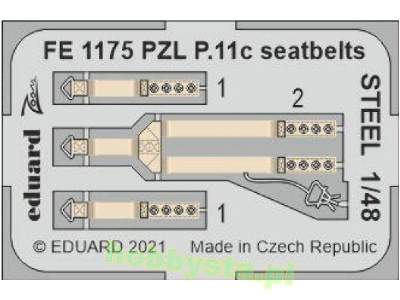 PZL P.11c seatbelts STEEL 1/48 - Arma Hobby - image 1