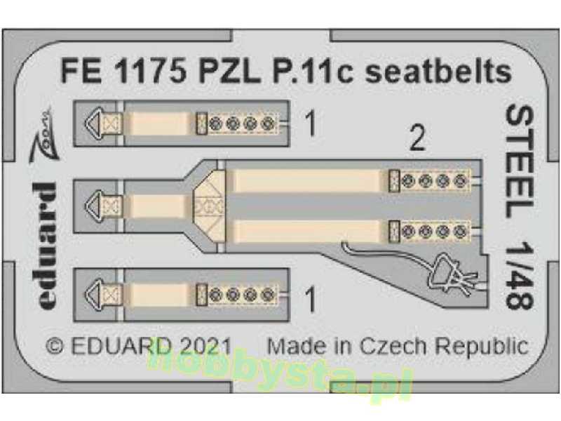PZL P.11c seatbelts STEEL 1/48 - Arma Hobby - image 1