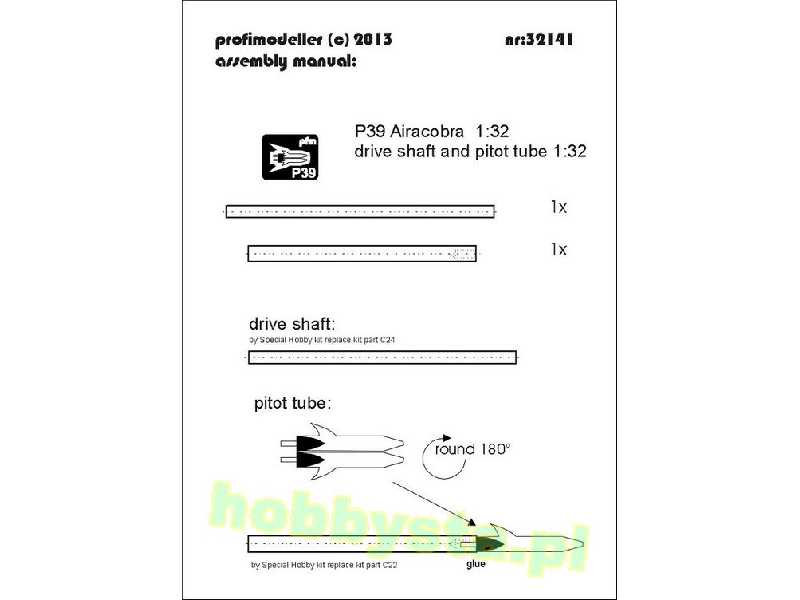 Bell P-39 Airacobra Pitot Tube And Drive Shaft (Designed To Be U - image 1