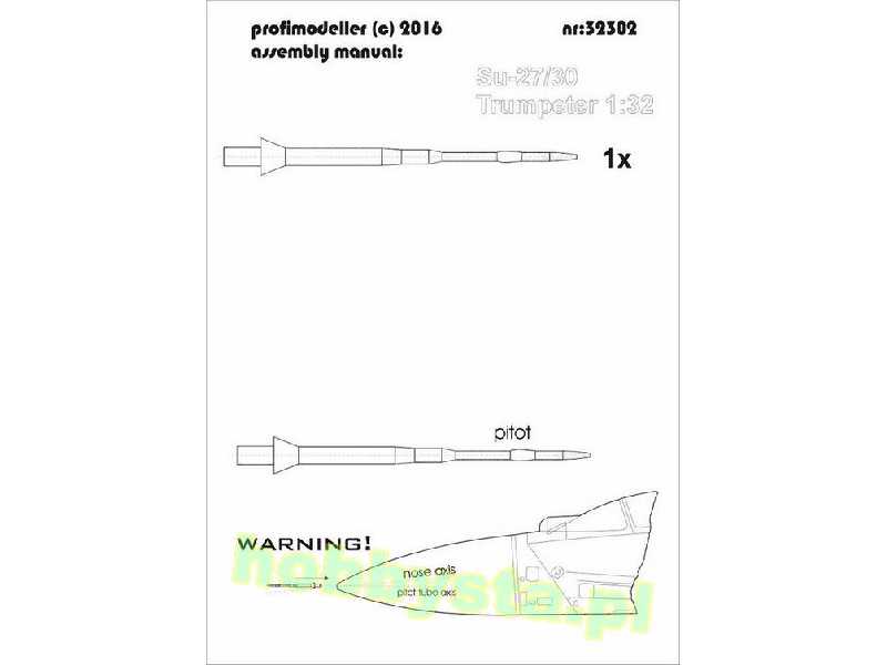 Pitot Su-27/30 For Trumpeter Kit - image 1