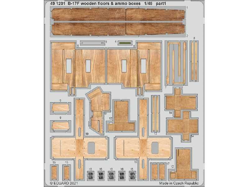 B-17F wooden floors & ammo boxes 1/48 - HK Models - image 1