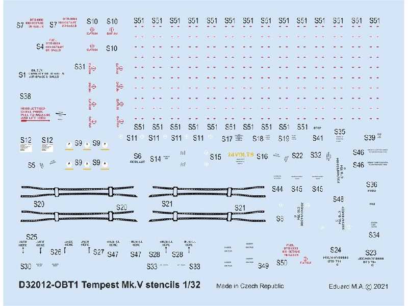 Tempest Mk. V stencils 1/32 - image 1