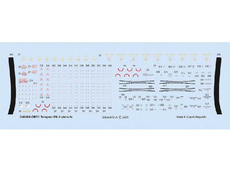 Tempest Mk. II stencils 1/48 - image 1