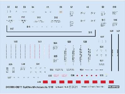 Spitfire Mk. V stencils 1/48 - image 1