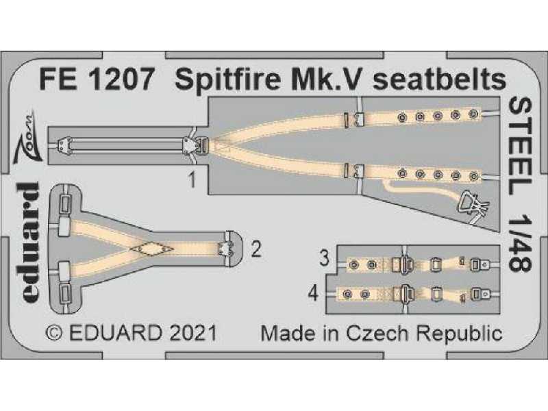 Spitfire Mk. V seatbelts STEEL 1/48 - image 1