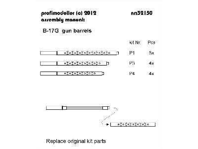 Boeing B-17g Flying Fortress Gun Barrels (Designed To Be Used Wi - image 1