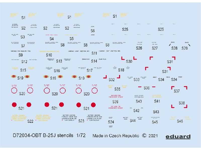 B-25J stencils 1/72 - image 1