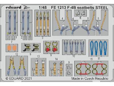 F-4B seatbelts STEEL 1/48 - Tamiya - image 1