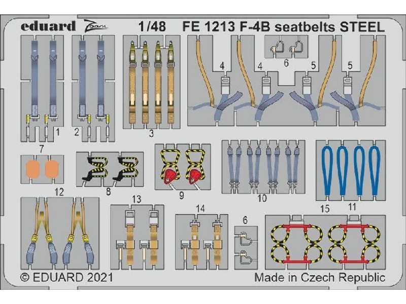 F-4B seatbelts STEEL 1/48 - Tamiya - image 1
