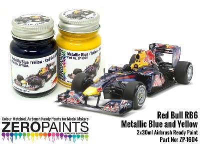 1604 Red Bull Rb6 Metallic Blue And Yellow Set - image 1