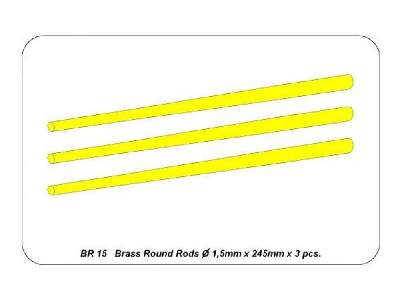Brass  round rods dia. 1,5mm length 245mm x 3 pcs. - image 4