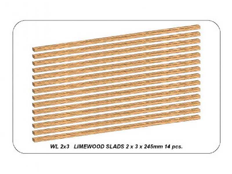 Limewood slats 2 x 3 x 245mm x 14 pcs. - image 1