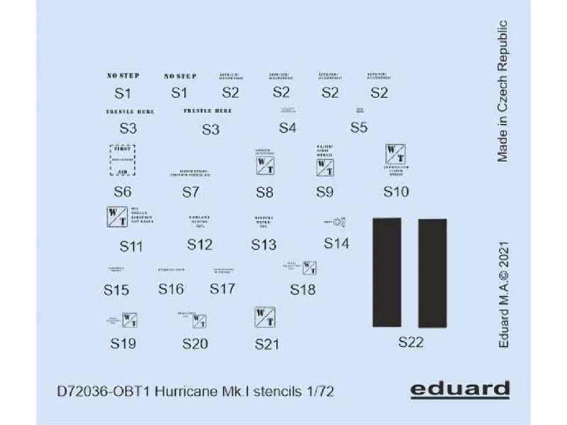 Hurricane Mk. I stencils 1/72 - image 1