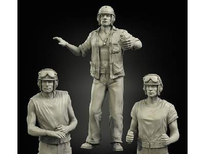 Usmc (Pto) Late Sherman Tank Crew (3 Figures) - image 1