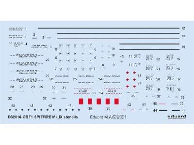 Spitfire Mk. IX stencils 1/32 - image 1