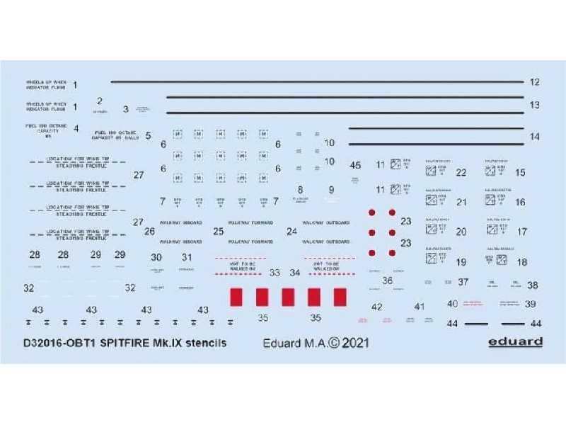 Spitfire Mk. IX stencils 1/32 - image 1