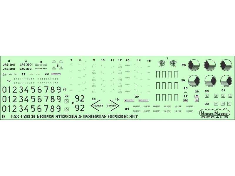 Czech Gripen Stencils & Insignias Generic Set - image 1