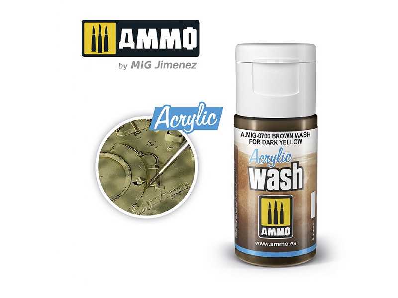 A.Mig 0700 Acrylic Wash Brown Wash For Dark Yellow - image 1