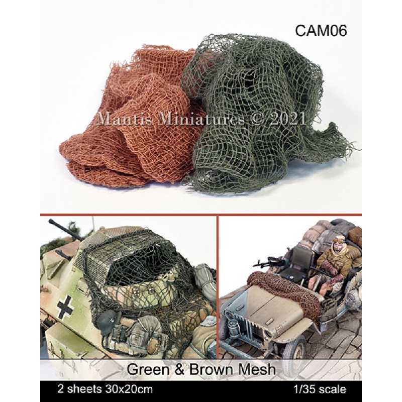 Brown & Green Camouflage Mesh (2 Sheets 30x20cm) - image 1