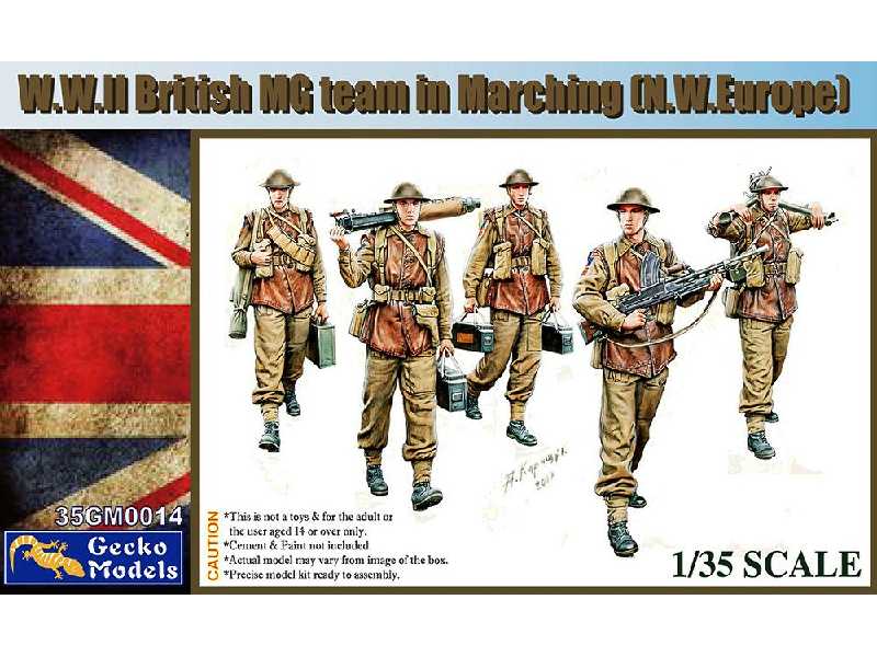 W.W.Ii British Mg Team In Marching N.W. Europe - image 1