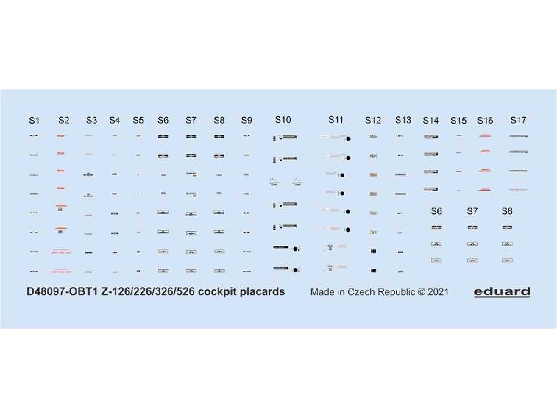 Z-126/226/326/526 cockpit placards 1/48 - image 1