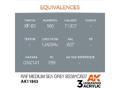 Ak 11843 Raf Medium Sea Grey Bs381c/637 - image 3