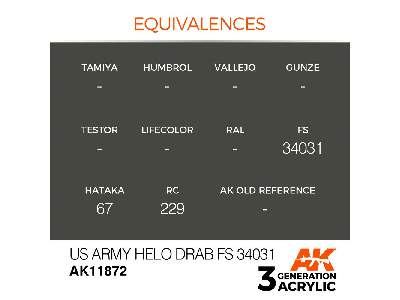 Ak 11872 Us Army Helo Drab Fs 34031 - image 3