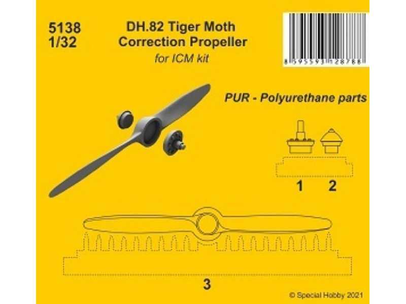 Dh.82 Tiger Moth Correction Propeller (For Icm Kit) - image 1