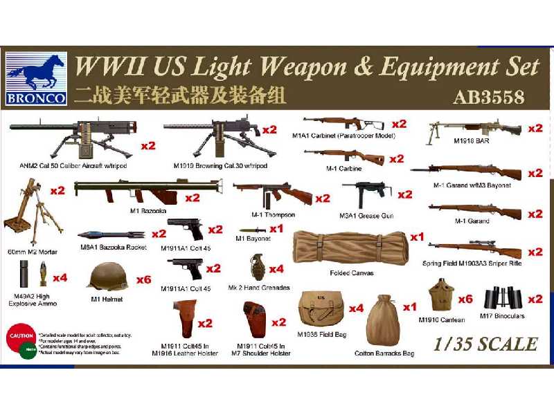 WW II US Light Weapon and Equipment Set - image 1