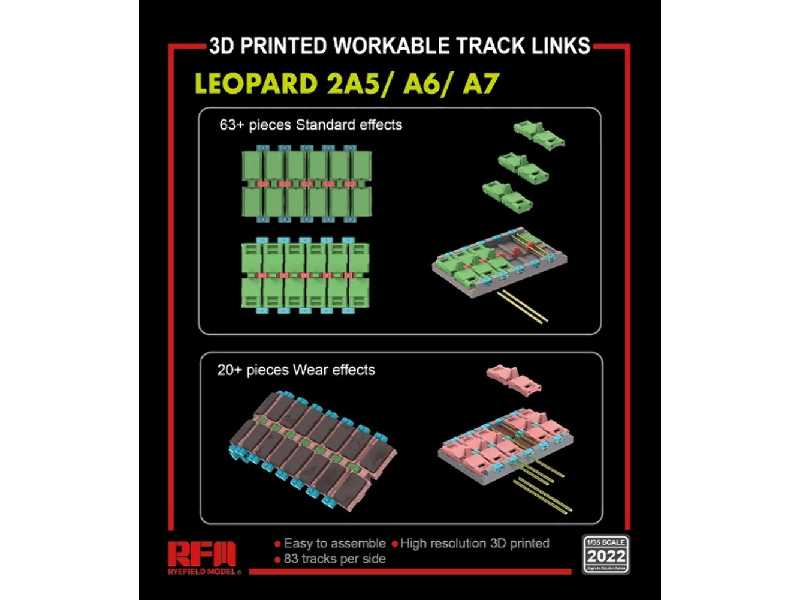 3d Printed Workable Track Links For Leopard 2a5/A6/A7 - image 1