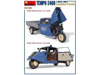 Tempo E400 Hochlader Pritsche 3-wheel Truck - image 3