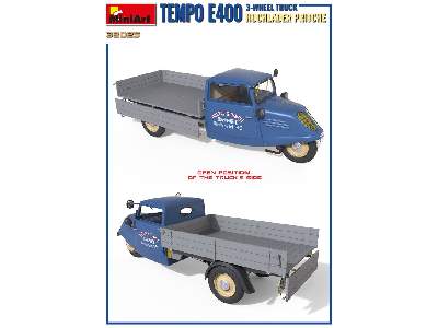 Tempo E400 Hochlader Pritsche 3-wheel Truck - image 5