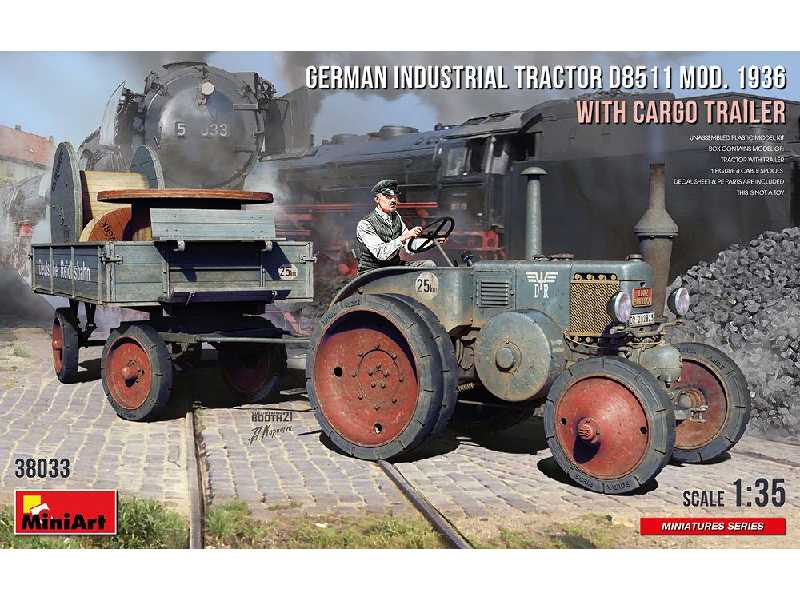 German Industrial Tractor D8511 Mod. 1936 With Cargo Trailer - image 1