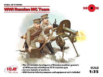 WWI Russian Maxim MG Team - 2 figures - image 1