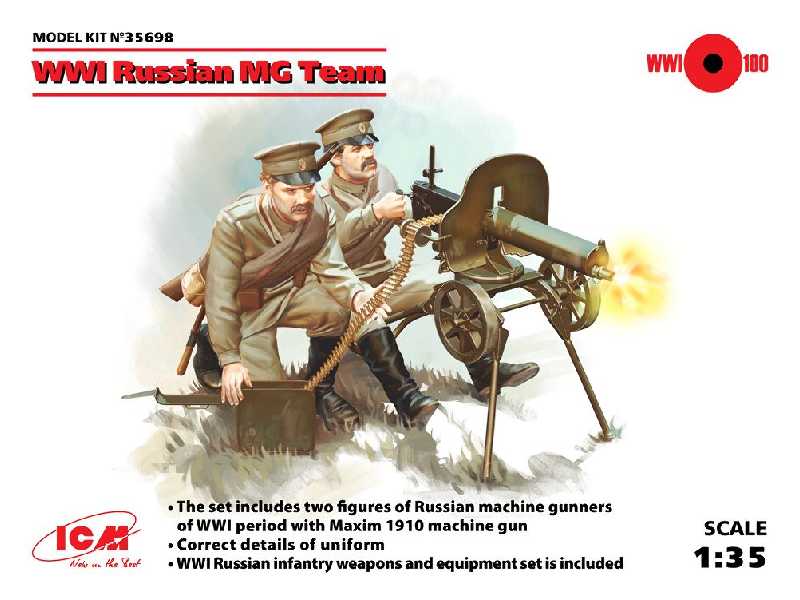 WWI Russian Maxim MG Team - 2 figures - image 1