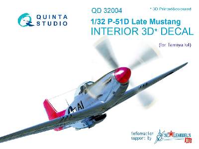 P-51d (Late) 3d-printed & Coloured Interior On Decal Paper - image 1