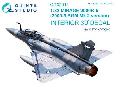 Mirage 2000b-5 (2000-5bgm Mk2) 3d-printed & Coloured Interior On Decal Paper - image 1