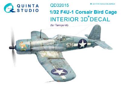 F4u-1 Corsair Bird Cage 3d-printed And Coloured Interior On Decal Paper - image 1