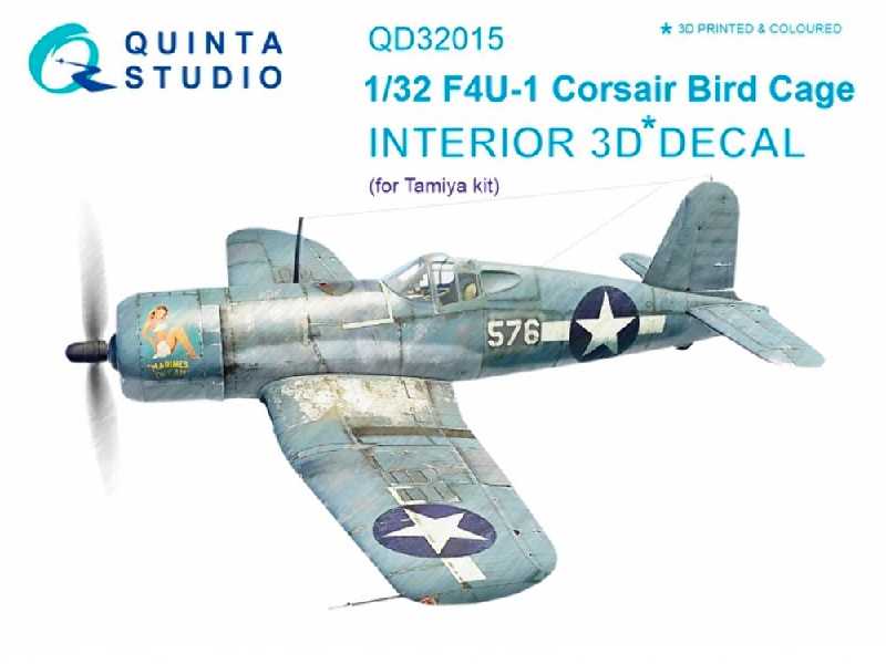 F4u-1 Corsair Bird Cage 3d-printed And Coloured Interior On Decal Paper - image 1