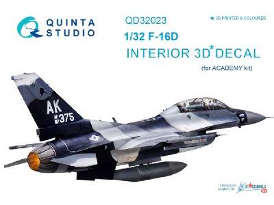 F-16d 3d-printed & Coloured Interior On Decal Paper - image 1