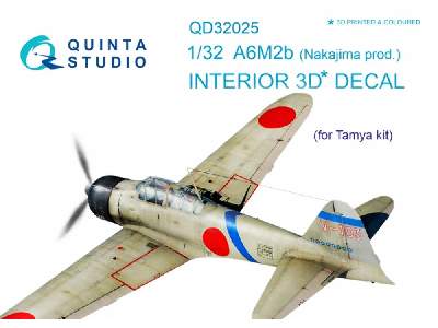 A6m2b (Nakajima Prod.) 3d-printed & Coloured Interior On Decal Paper - image 1