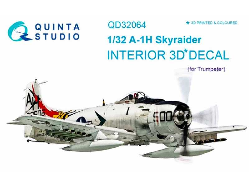 A-1h Skyraider 3d-printed And Coloured Interior On Decal Paper - image 1