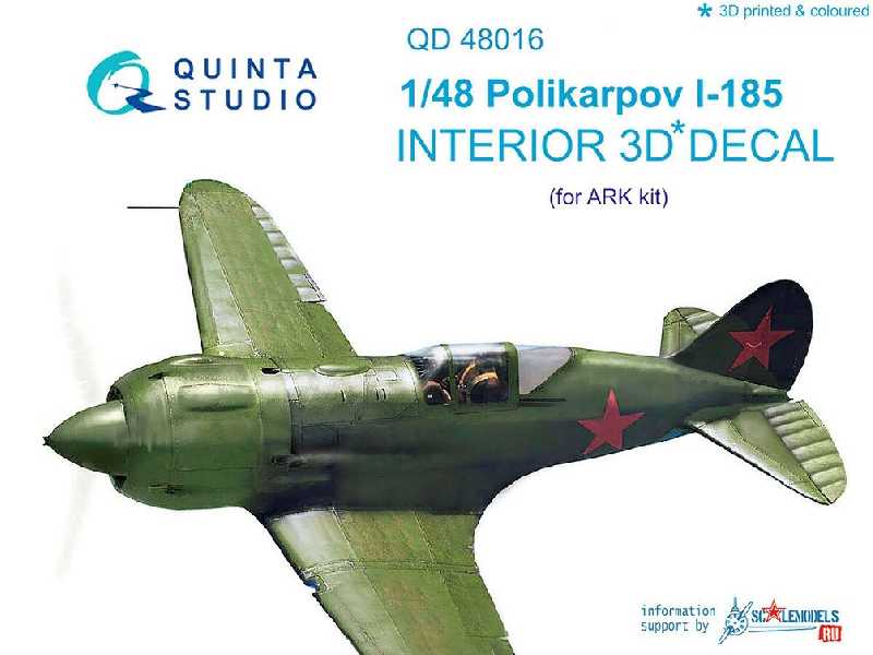 Polikarpov I-185 3d-printed & Coloured Interior On Decal Paper - image 1