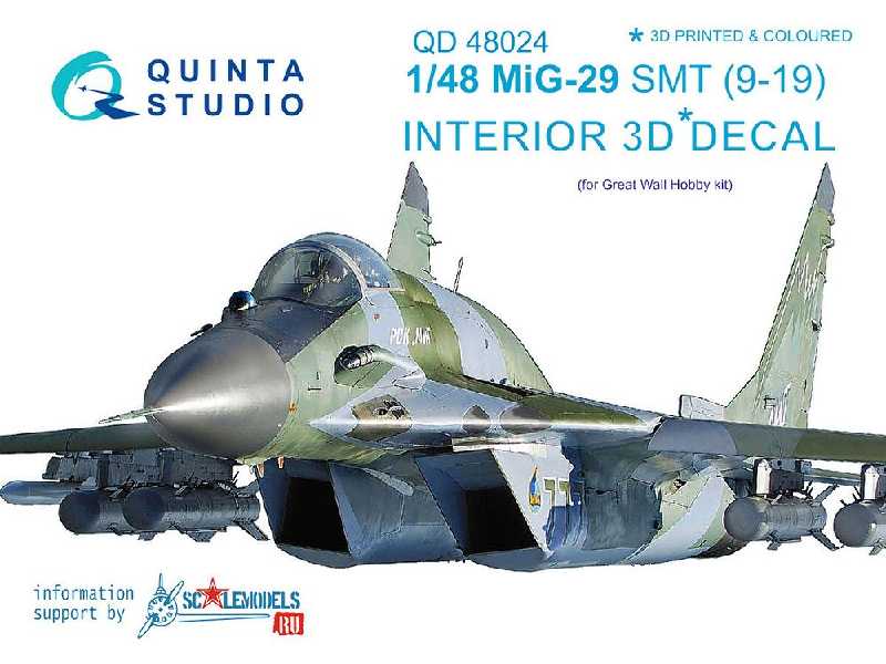 Mig-29 Smt (9-19) 3d-printed & Coloured Interior On Decal Paper - image 1