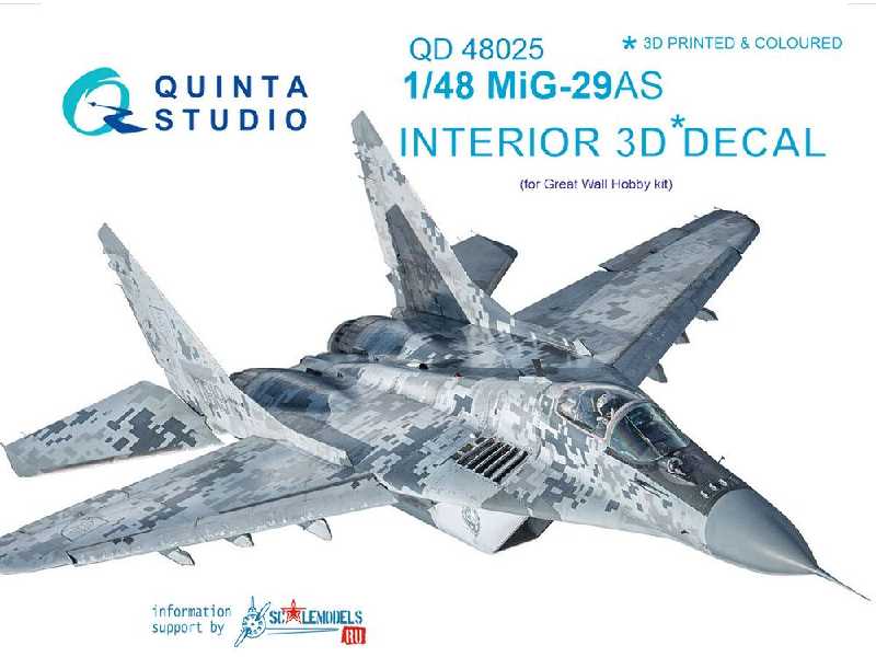 Mig-29as (Slovak Af Version) 3d-printed & Coloured Interior On Decal Paper - image 1