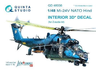 Mi-24v Nato (Black Panels) 3d-printed & Coloured Interior On Decal Paper - image 1